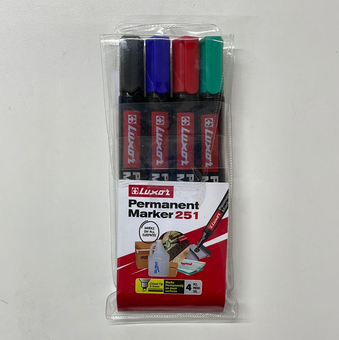 Marker Luxor 251 Permanent Assorted 4's
