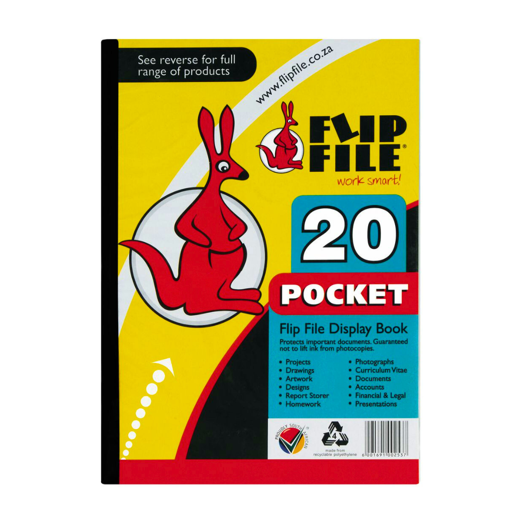 Kangaroo FlipFile Book A4 Display 20 Pocket