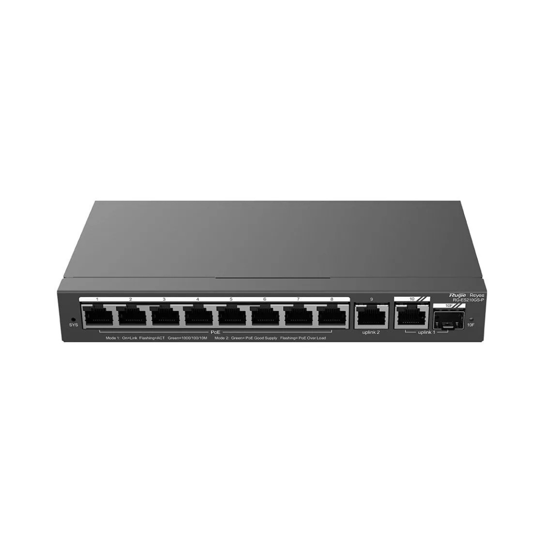 Reyee 10 Port Gigabit Switch 8 Port POE+SFP RH RG-ES210GS-P