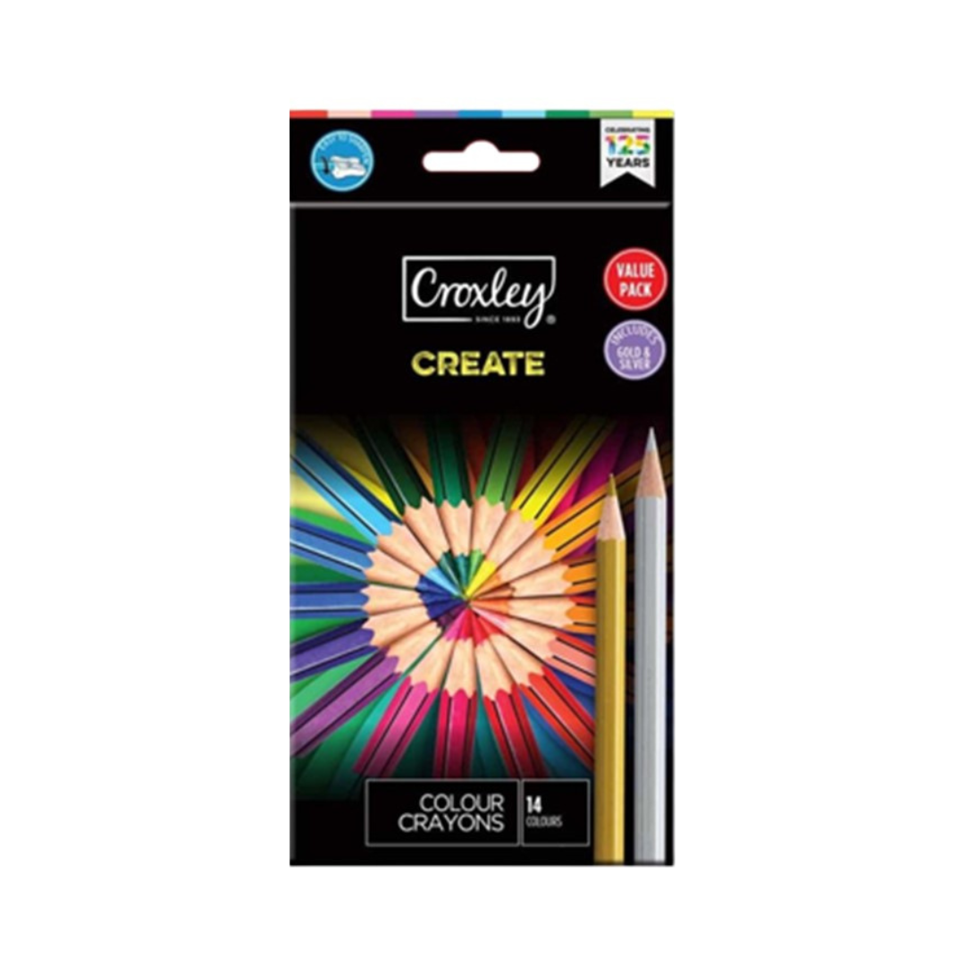 CROXLEY CREATE WOOD FREE CRAYONS GOLD AND SILVER, T12 APSBTS
