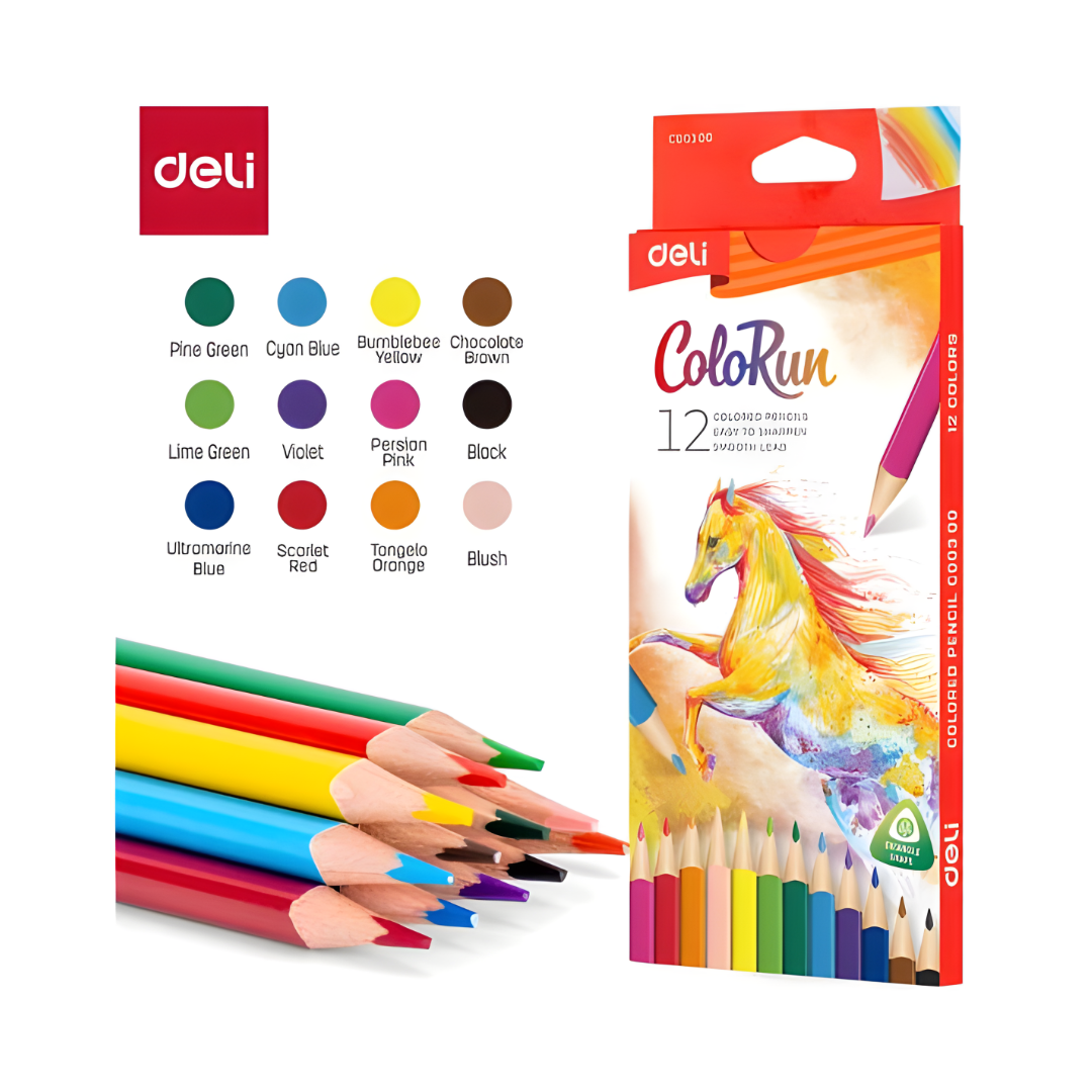 Colored Pencil 12 Colors Full Length Triangular-EC00300