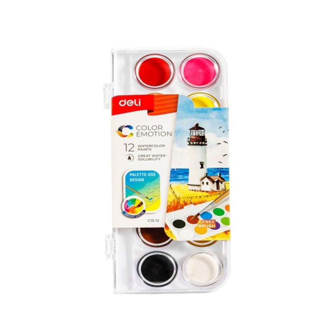 Watercolour Painting 12 Colors With Free Brush