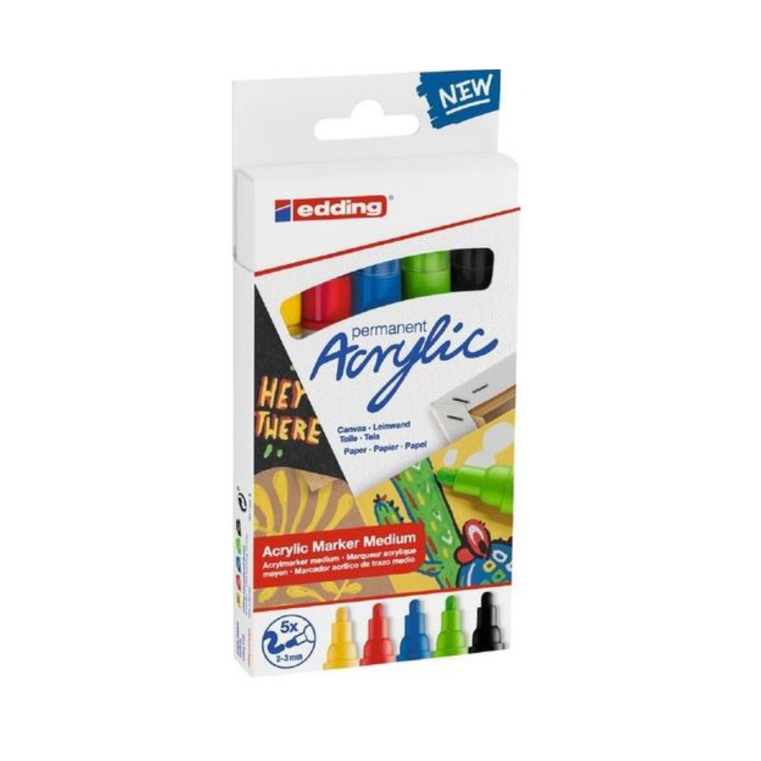 Marker M Edding 5100 Acrylic Paint Basic Colours 5's
