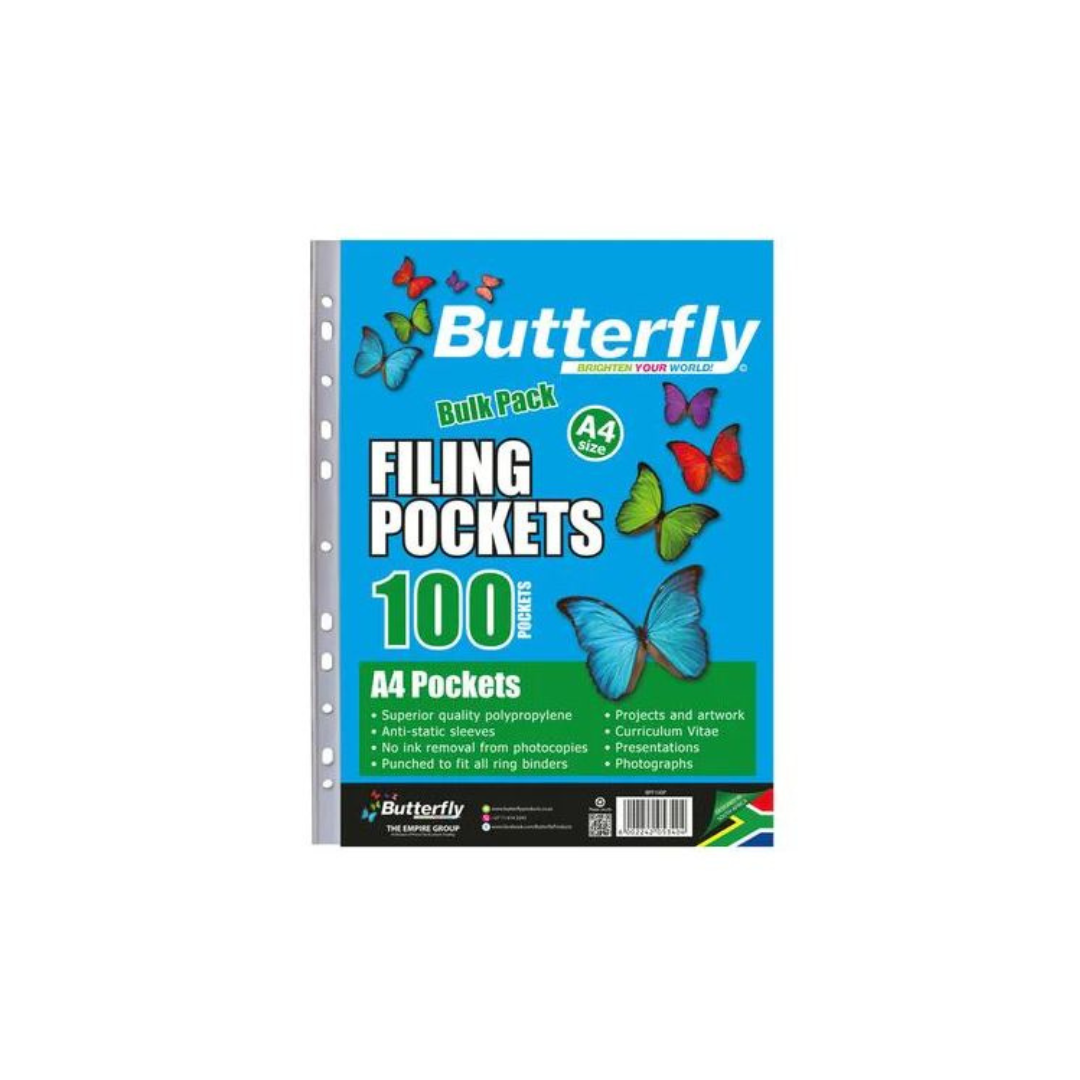 Filing Pockets/Sheet protectors A4 Butterfly 100's