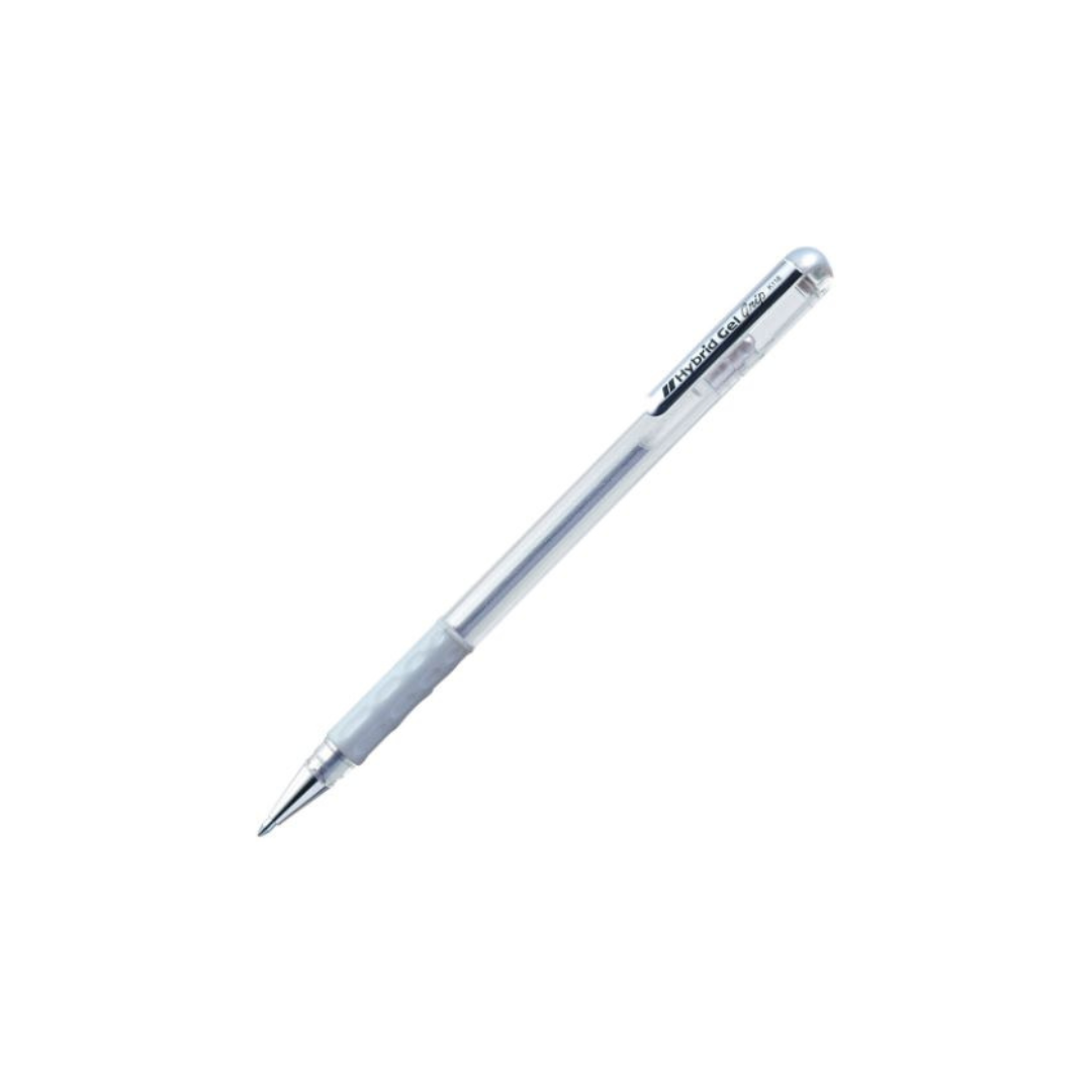 Pen 0.8 Pentel Hybrid Metallic Gel Grip Silver