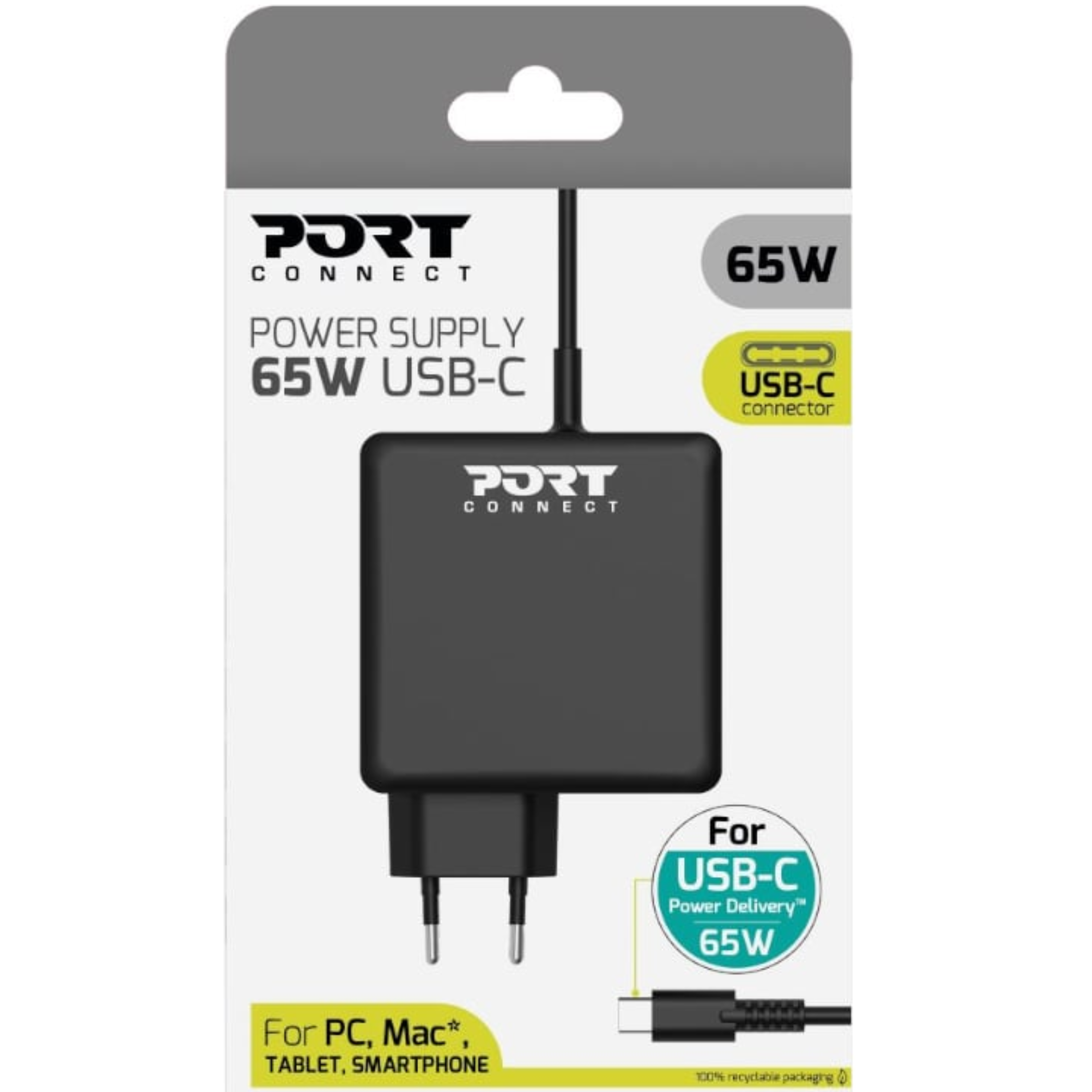 Port Universal Type C 65W Power Supply