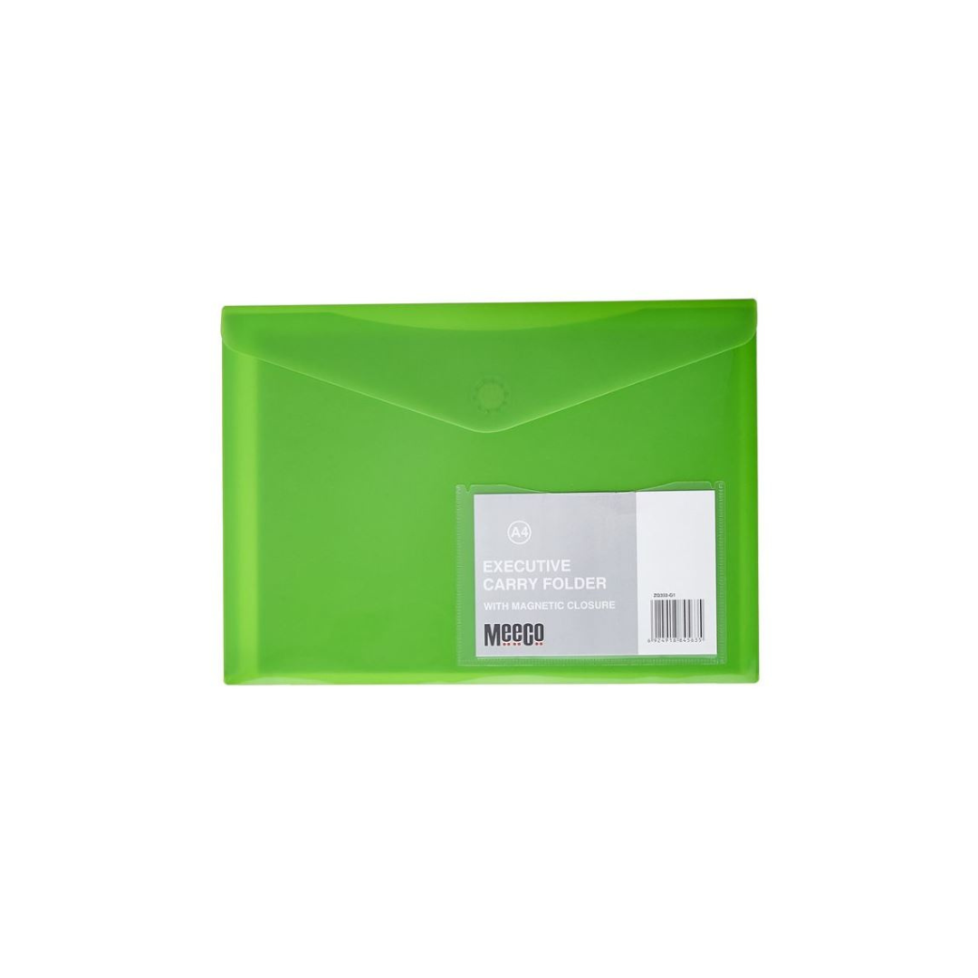 Carry Folder A4 Meeco Magnetic Document Wallet Green