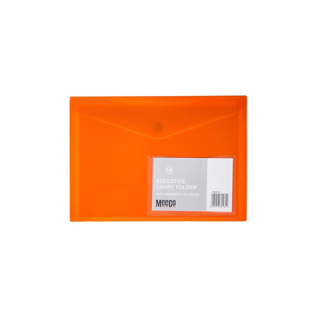 Carry Folder A4 Meeco Magnetic Document Wallet Orange