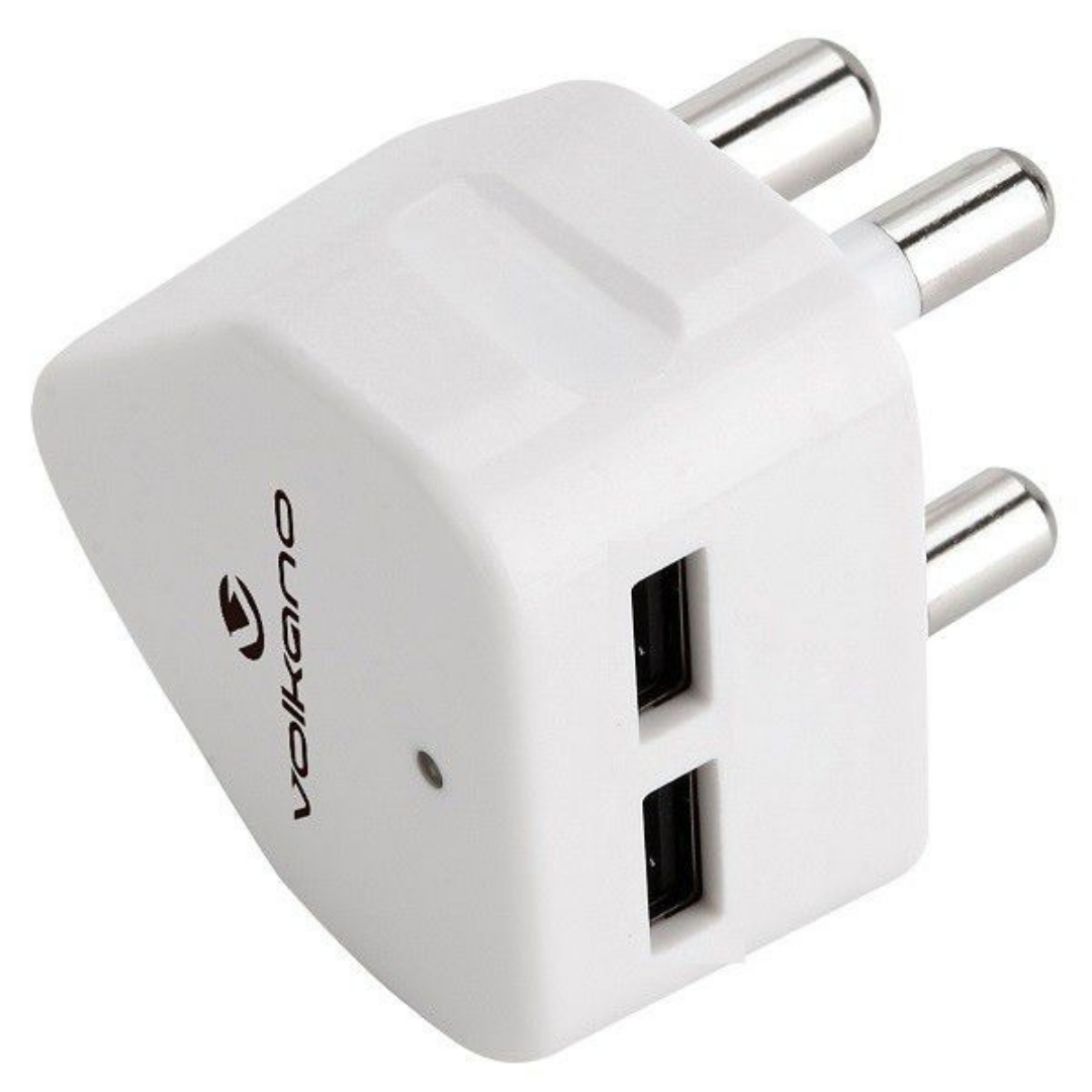 Volkano Current Series Double USB Wall Charger 3 Pin Plug