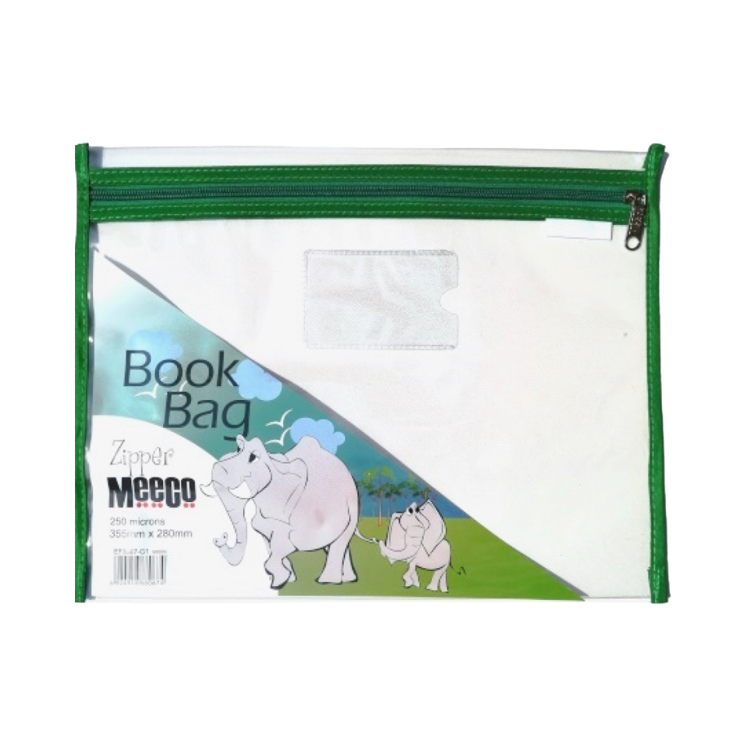 Book Bag A4 PVC Clear Green Nexx LLBTS