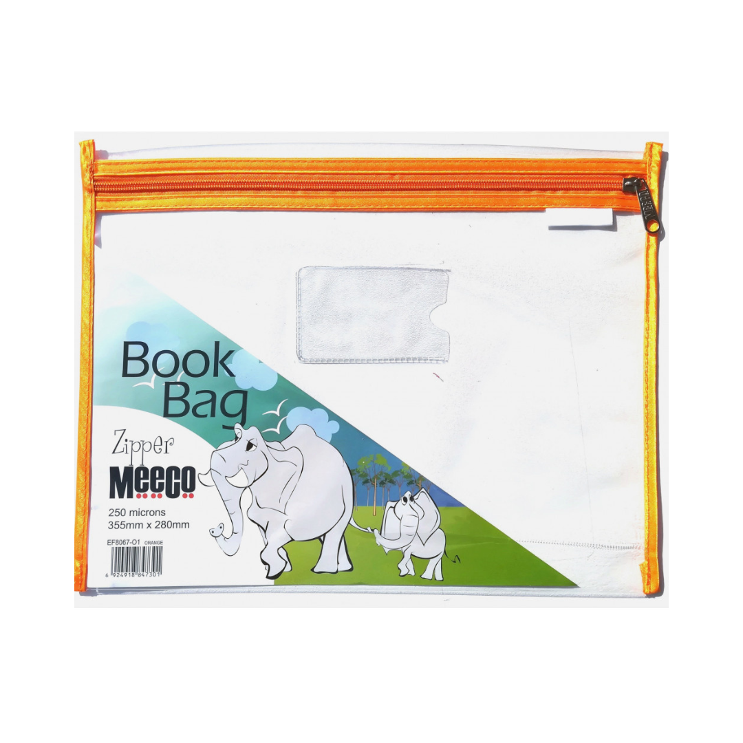 Book Bag A4 PVC Clear Orange Nexx LLBTS