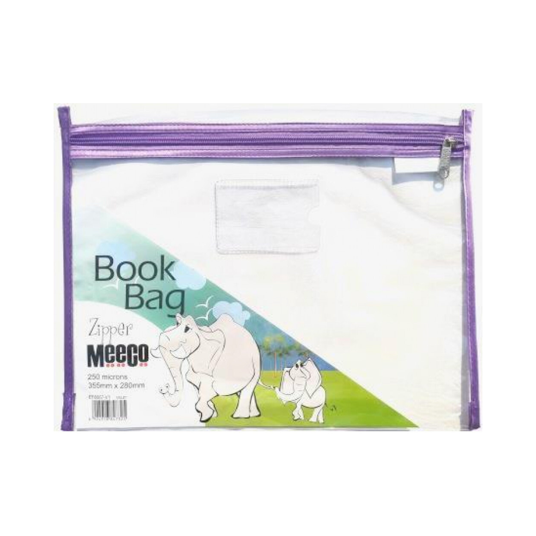 Book Bag A4 PVC Clear Purple Nexx