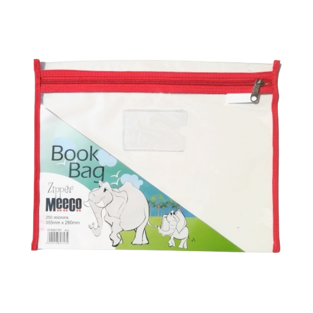 Book Bag A4 PVC Clear Red Nexx LLBTS