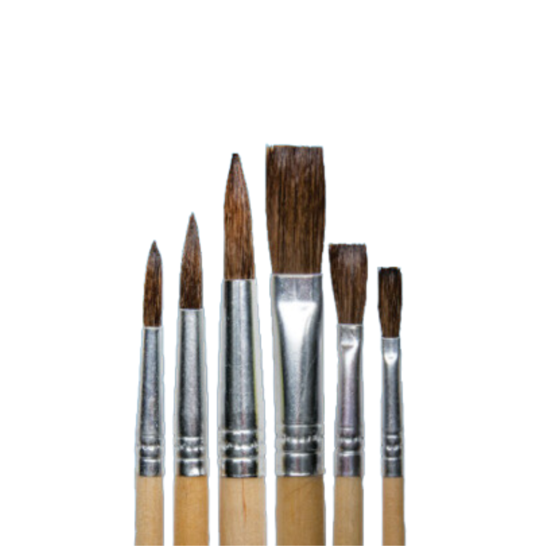 DALA BRUSHES SERIES 482 - PONY BRUSH ROUND &amp; FLAT SET 6S