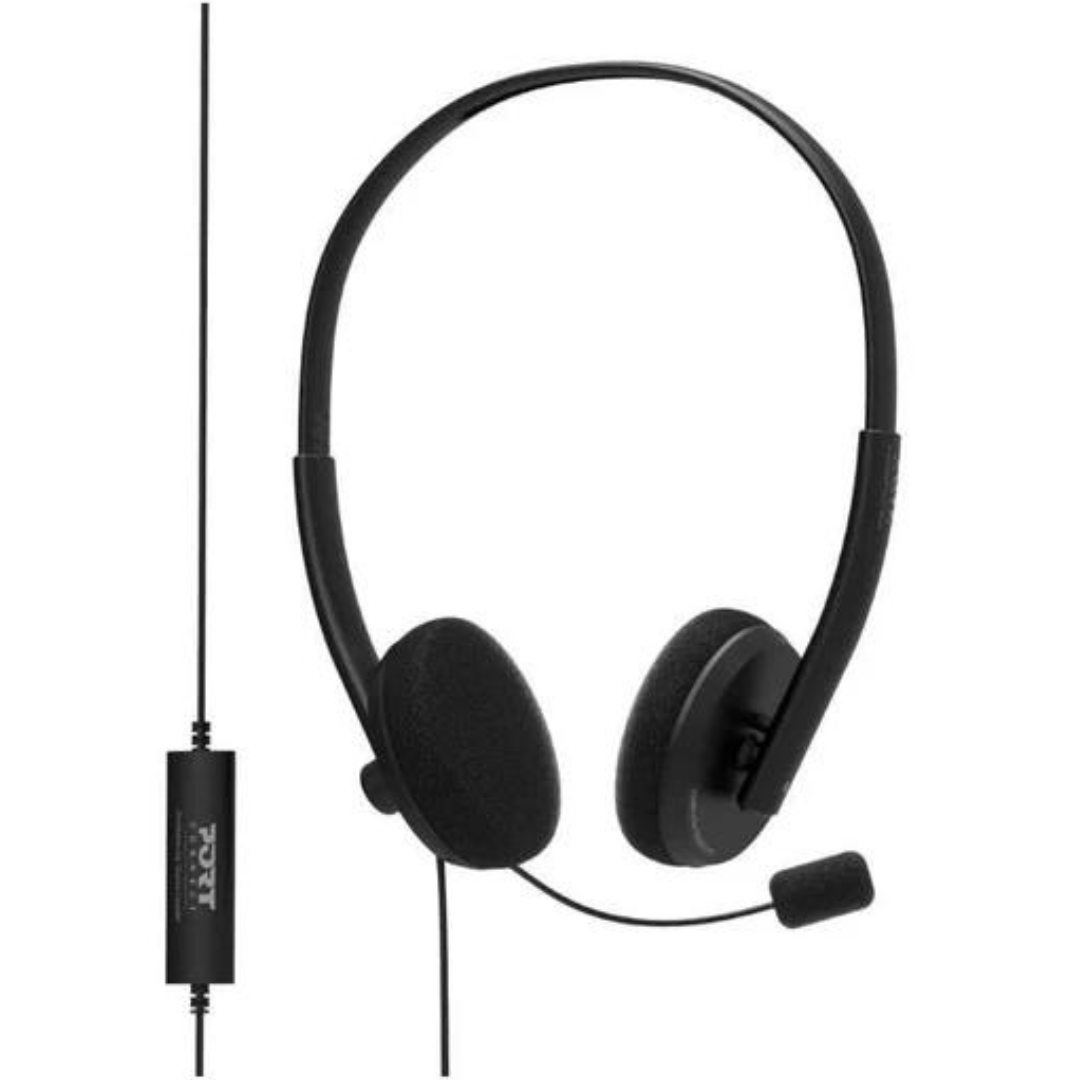 Port Connect USB Headset with MIC Black