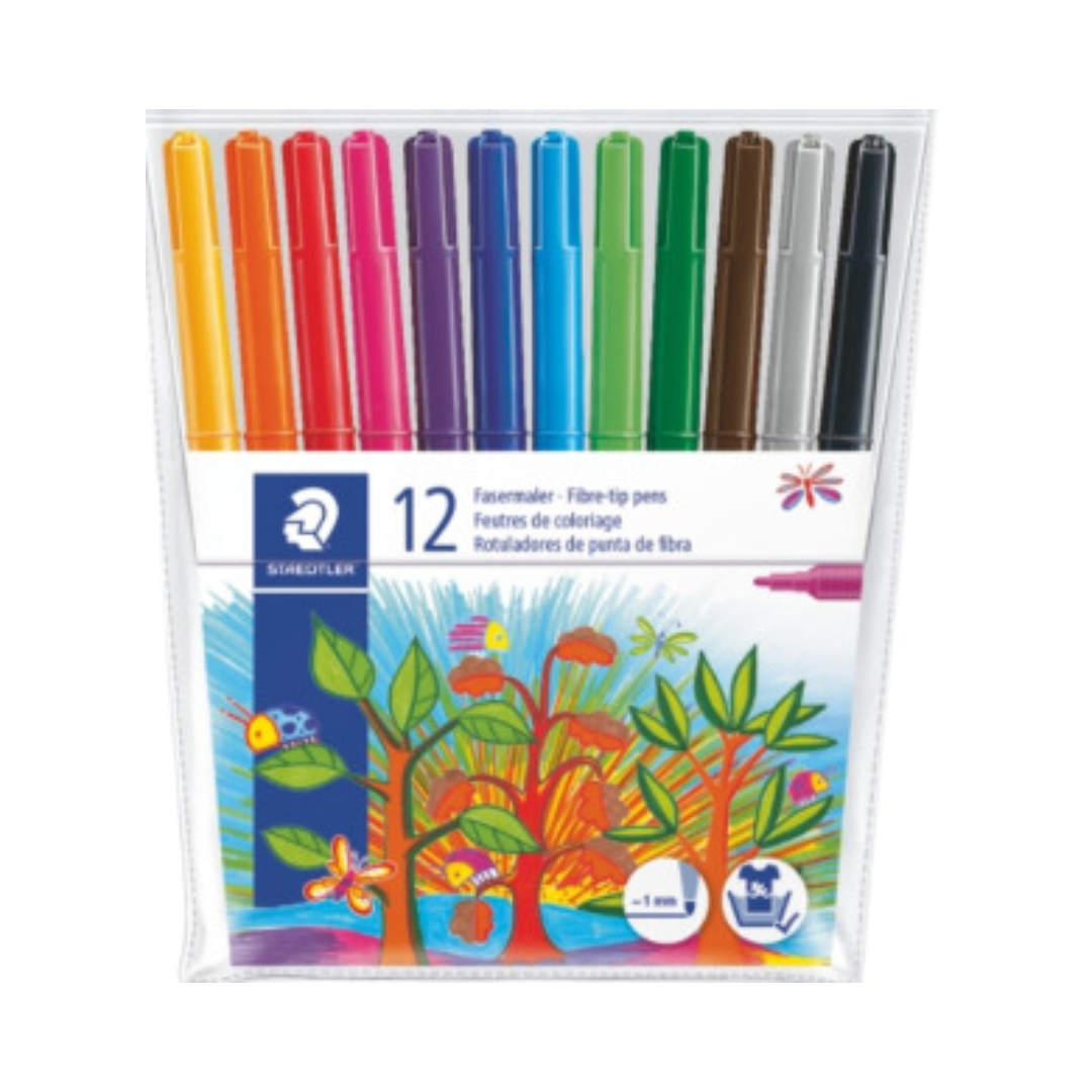 STAEDTLER Fibre Tip Pens 12s SWPB2S