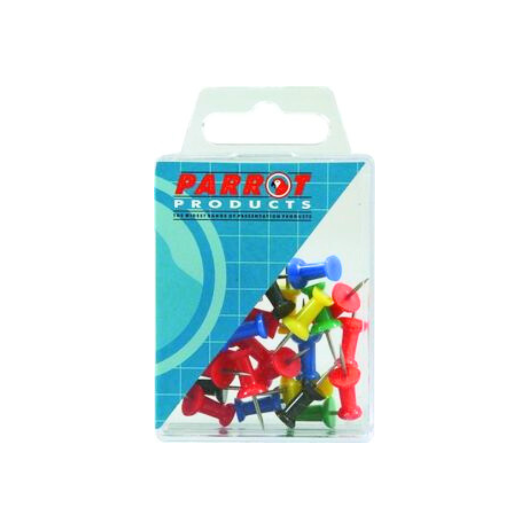Thumb Tacks Parrot Assorted 100's