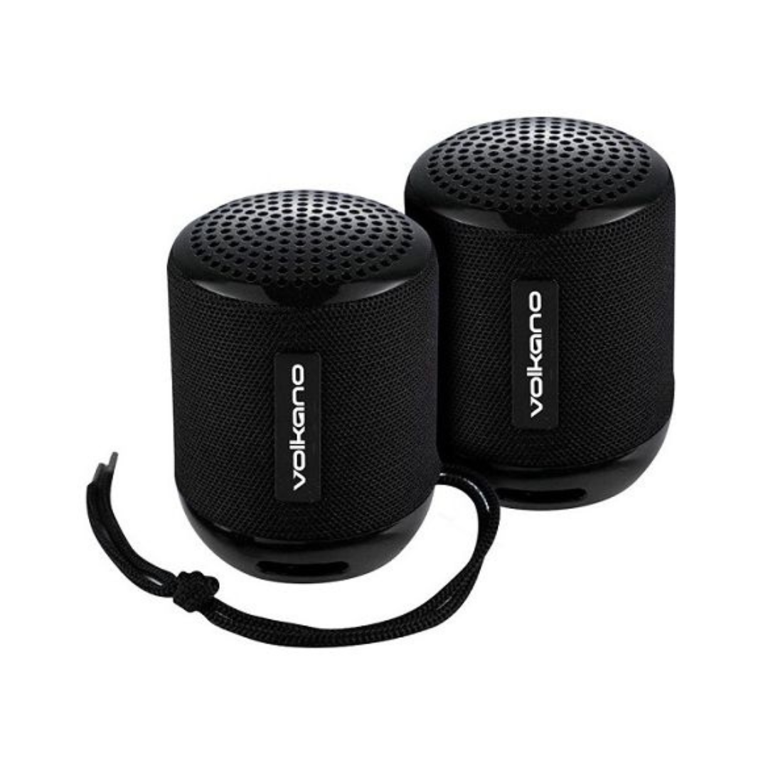 Volkano Gemini Series True Wireless Bluetooth Speakers - Black