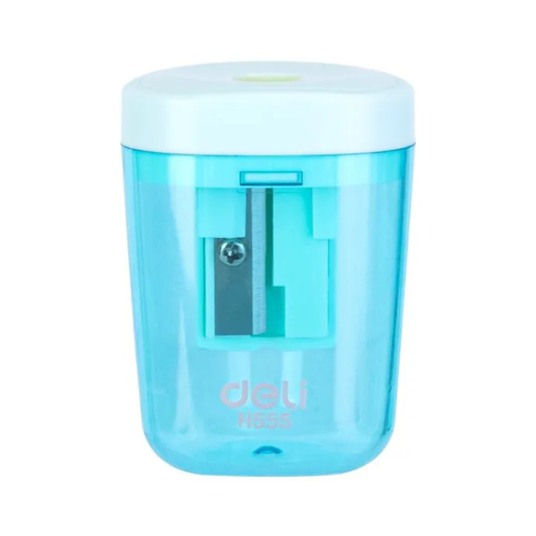 Deli Canister Pencil Sharpener One Hole Asst. Colors Carded