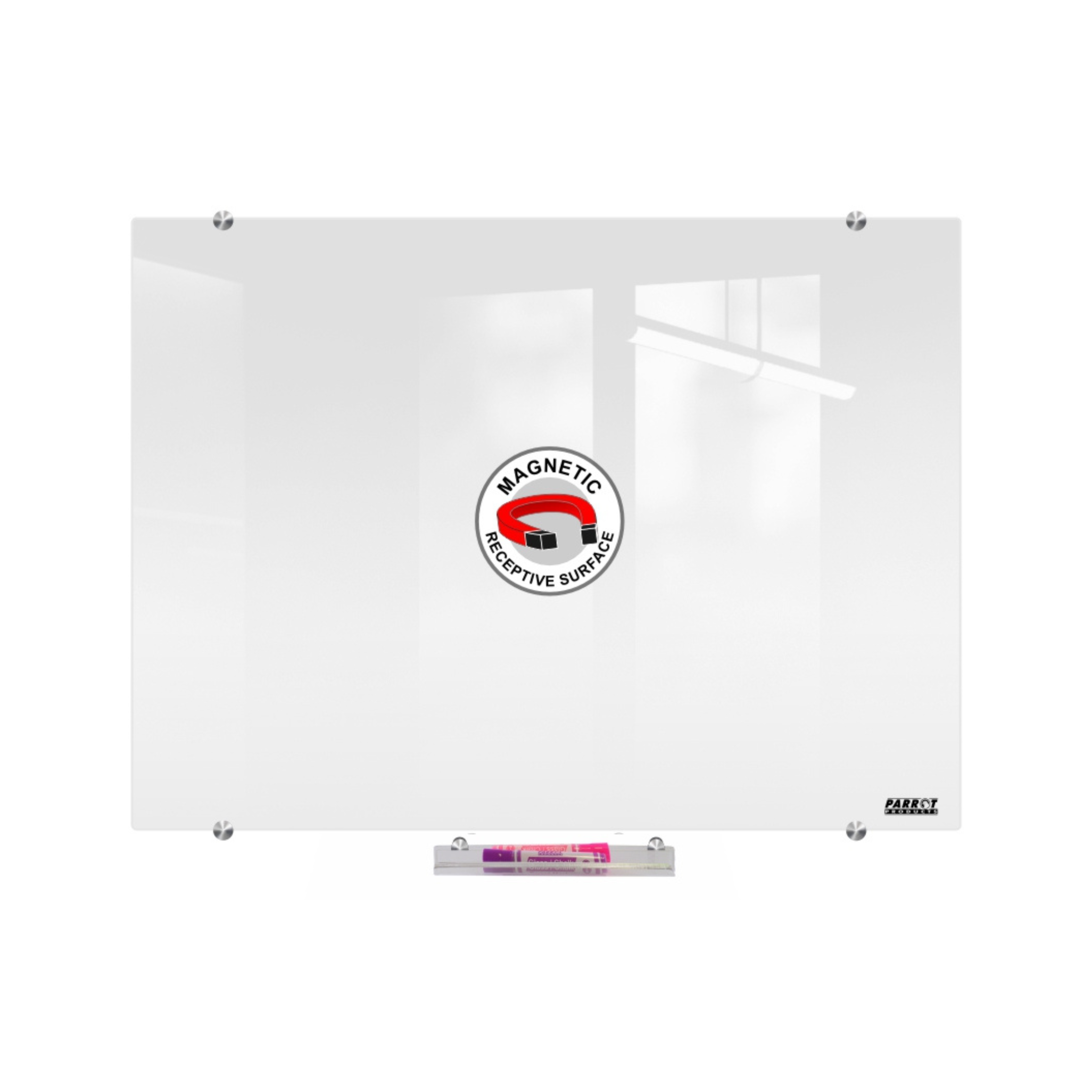 Parrot Glass Magnetic Whiteboard 900x600mm