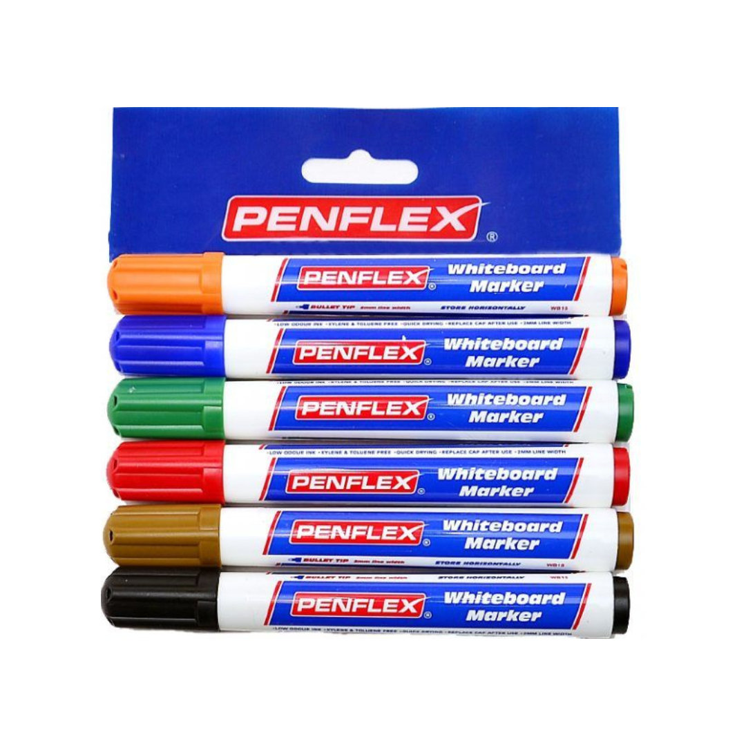 PENFLEX MARKER W/BRD BULLET M WB15 ASST WLT 6