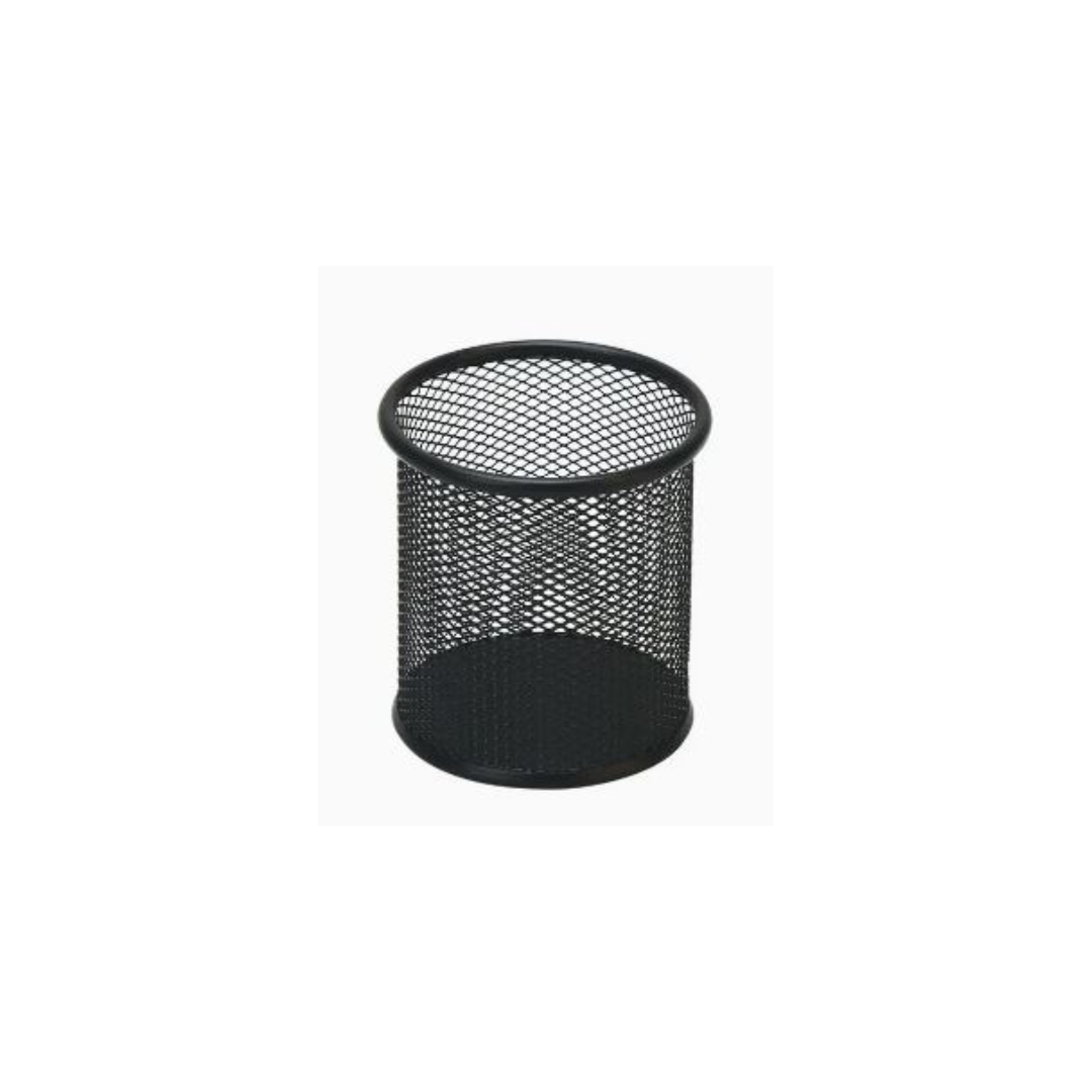 Mesh Small Round Pen Holder Black