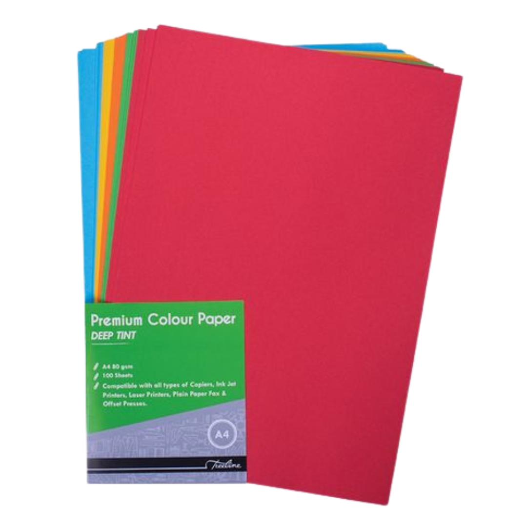 Paper A4 80gsm Treeline Bright Assorted 100's DTSBTS