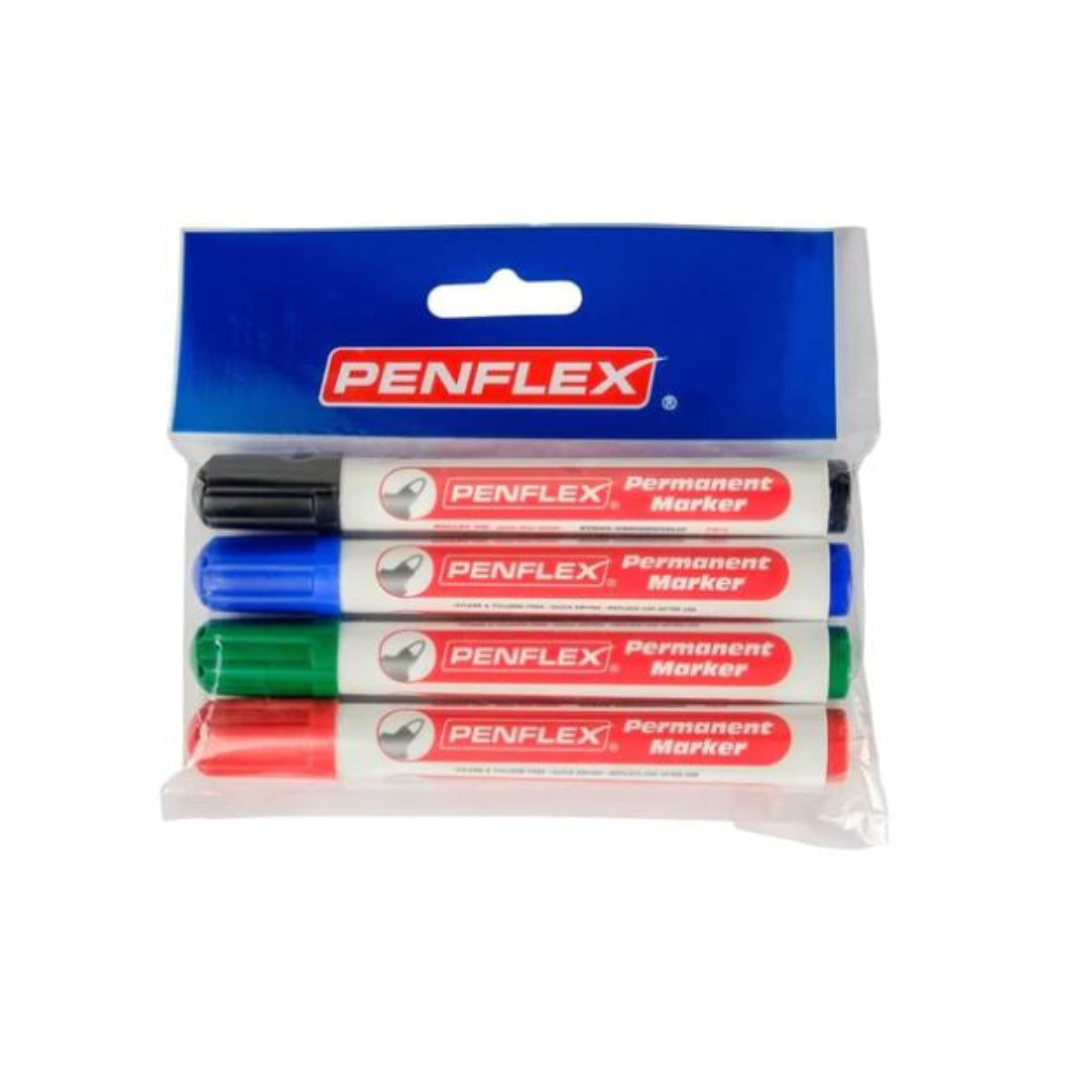 Marker Penflex Permanent Pouch 4's