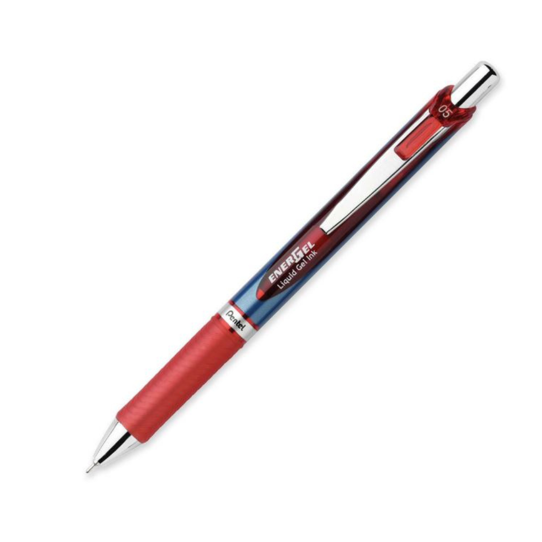 Pen 0.5 Pentel Energel  Retractable Needle Tip Red