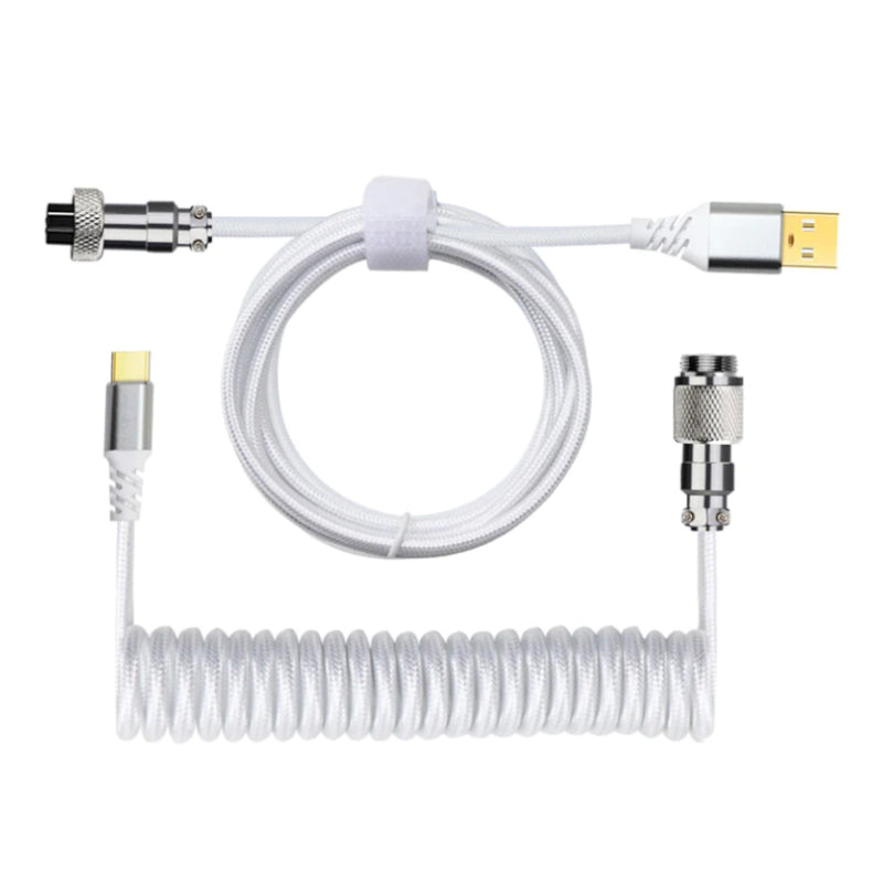 Redragon Keyboard Coiled Cable White