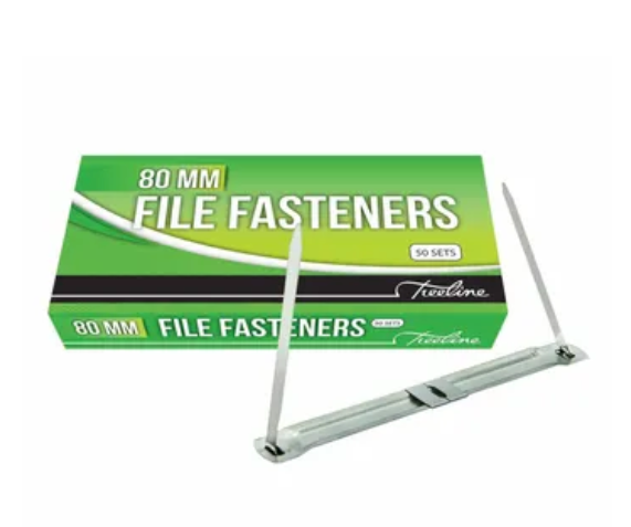 Treeline File Fasteners 80mm Stainless Steel 50s