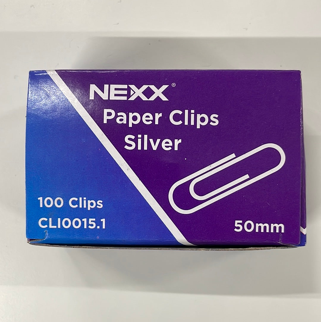 Paper Clips 50mm Nexx Silver 100pcs