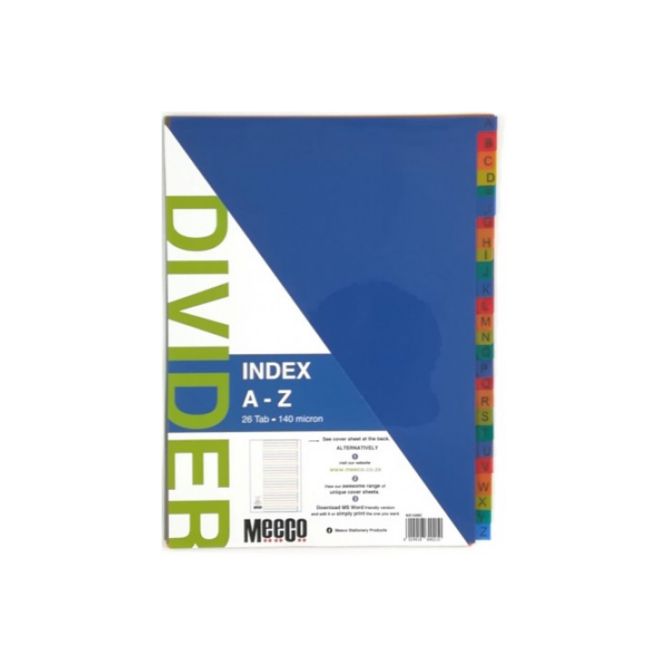 Dividers A4 Meeco A-Z 26 Tab Printed