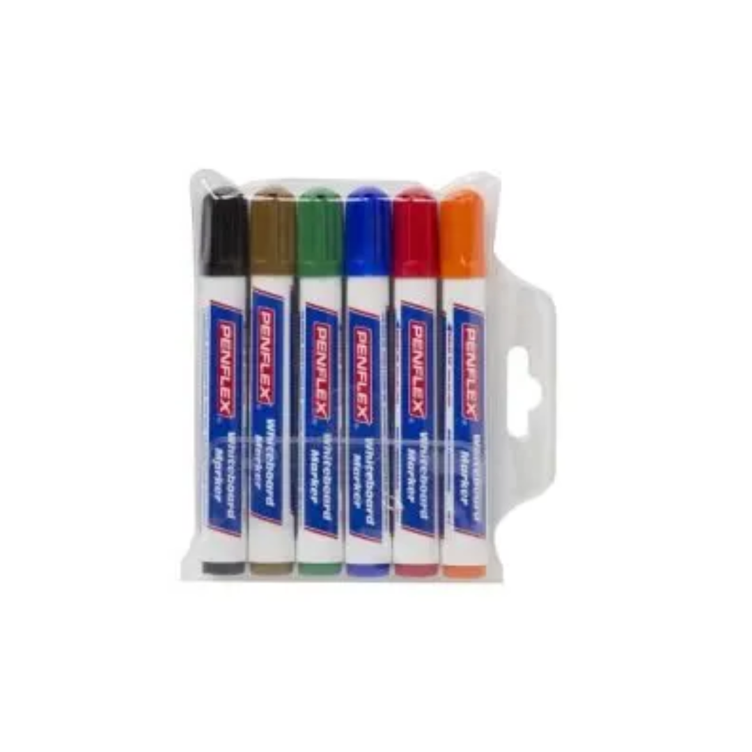 Marker Penflex Whiteboard Pouch 6's Assorted