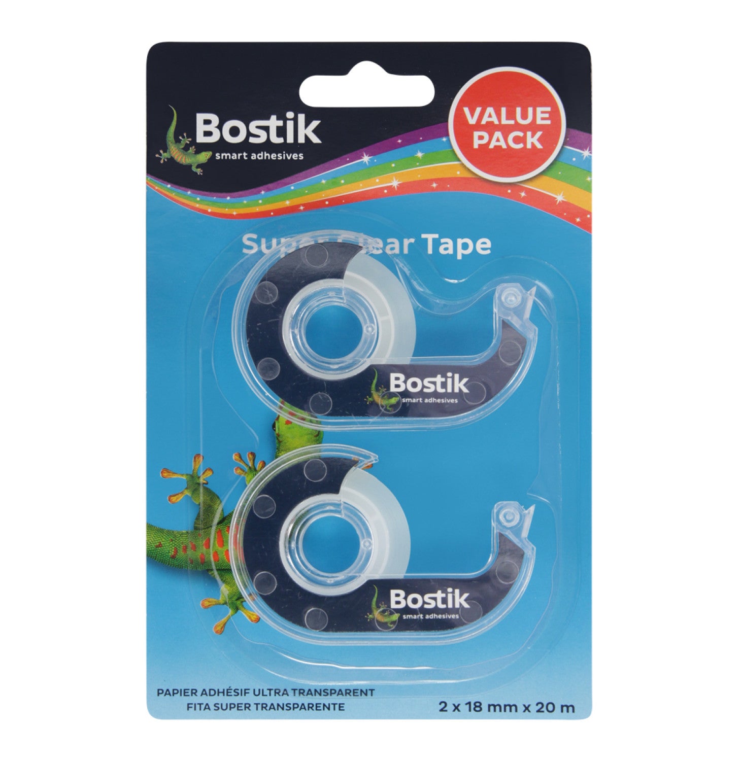 Tape Bostik Super Clear Dispenser Value Pack